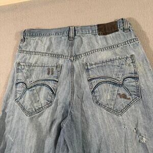Y2K Rocawear Blue Denim Baggy Shorts Skater 34